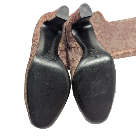 Valentino Garavani Runway Sheer Floral Lace Tall Heeled Statement Boot Size EU38 - Picture 12 of 14